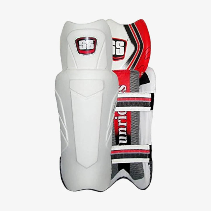 Cricket wicket keeping leg guards with SS Dragon WK Pads by Cric Studio Canada, featuring padded protective gear for wicket keepers.