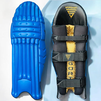 Cric Studio Canada Versant Batting Legguard GOAT Series with padded shin protection and adjustable straps for cricket batting protection.
