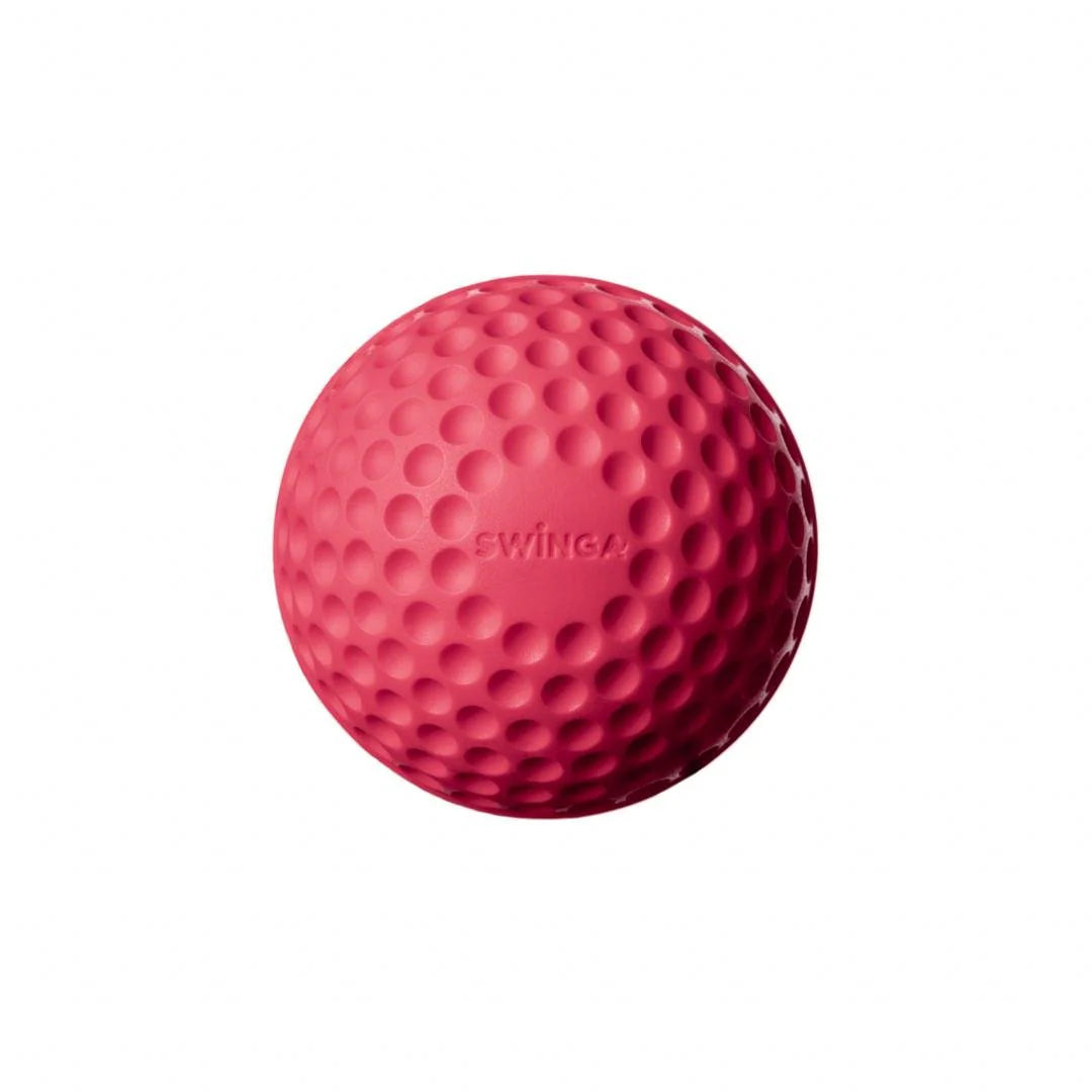 Pink SG Swinga cricket ball from Cric Studio Canada, shown with its smooth leather surface and vibrant pink color.