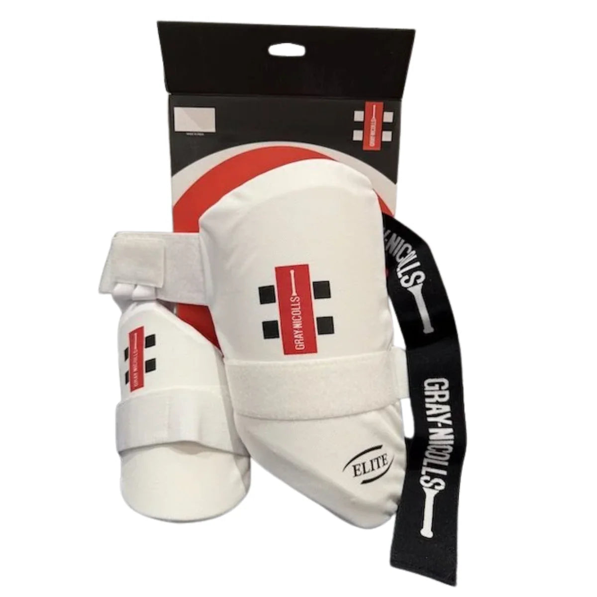 Gray-Nicolls GN6 Elite 360 cricket thigh guard in pastel grey and Arabian green offers protection and comfort for players.