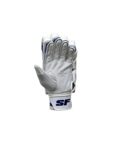 Cric Studio Canada SF B/G Triumph MRH batting gloves with padded palms and finger protection, black and white design, back view