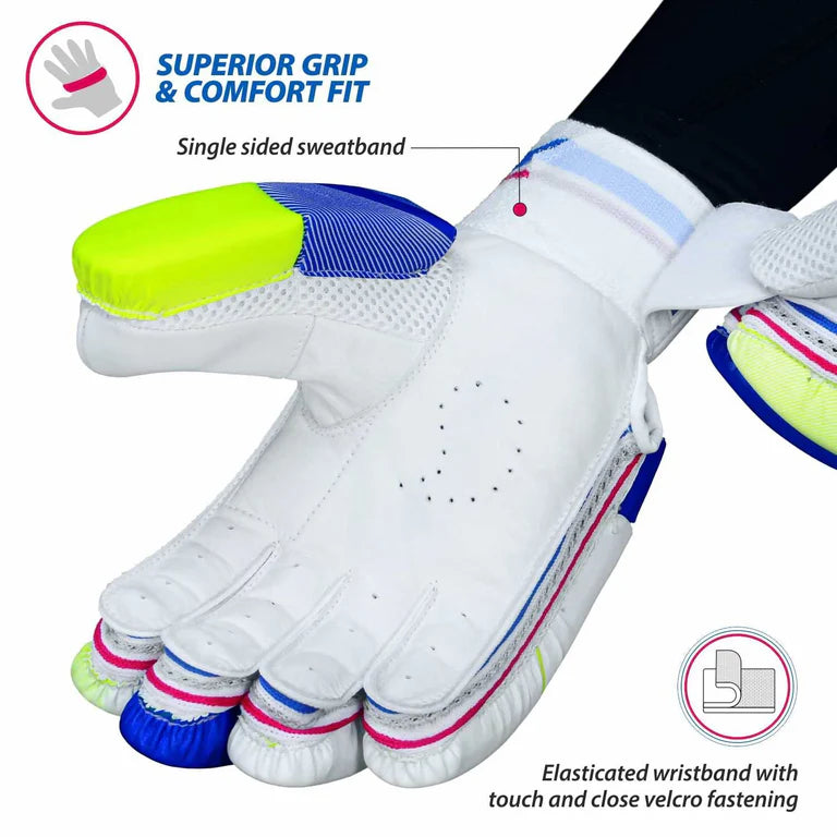 Cric Studio Canada DSC Attitude Batting Gloves with padded palms and adjustable wrist straps for cricket players