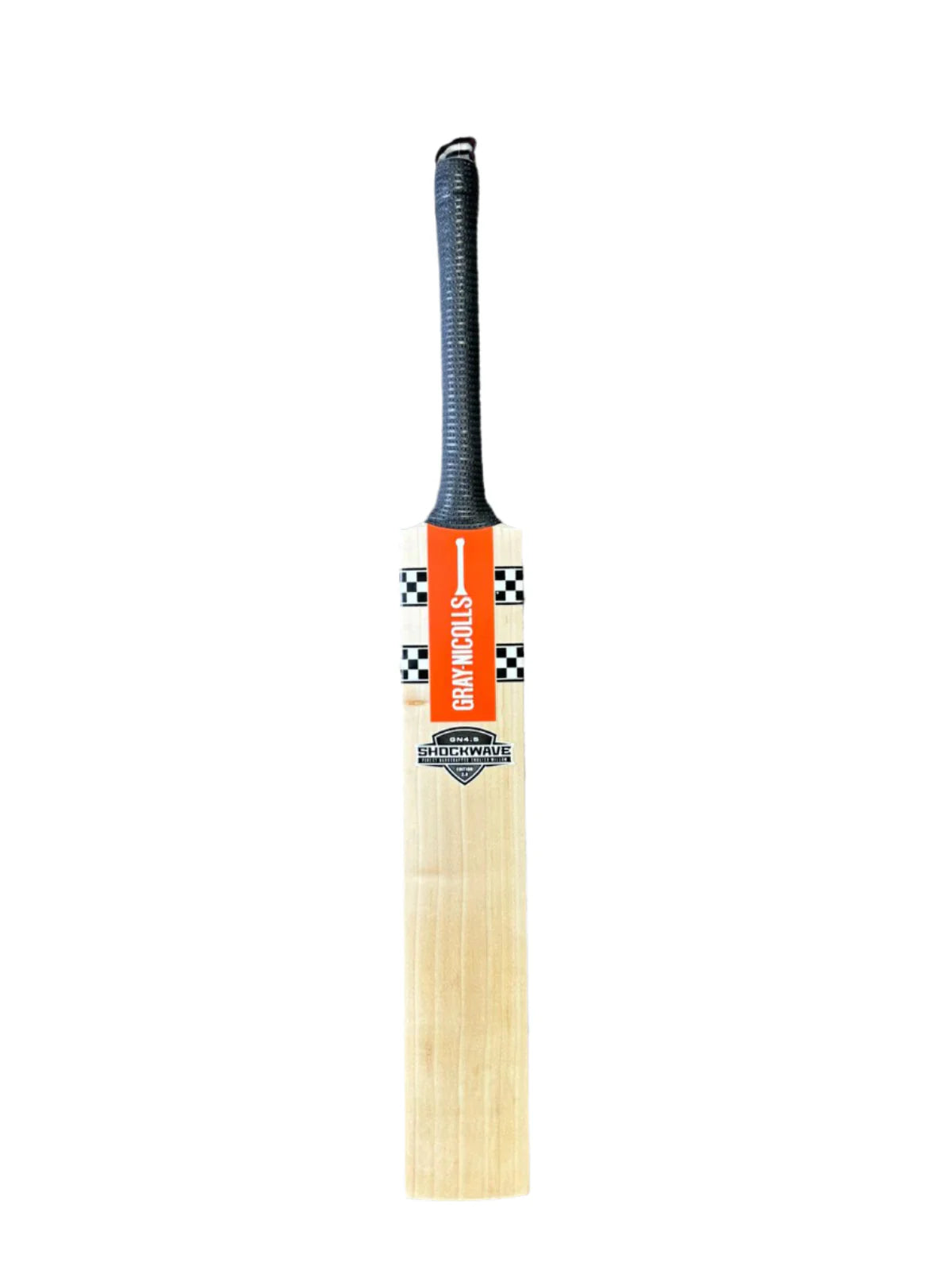 Gray Nicolls BAT GN4.5 Shock Wave cricket bat by Cric Studio Canada, front view showing English willow blade and ergonomic handle.