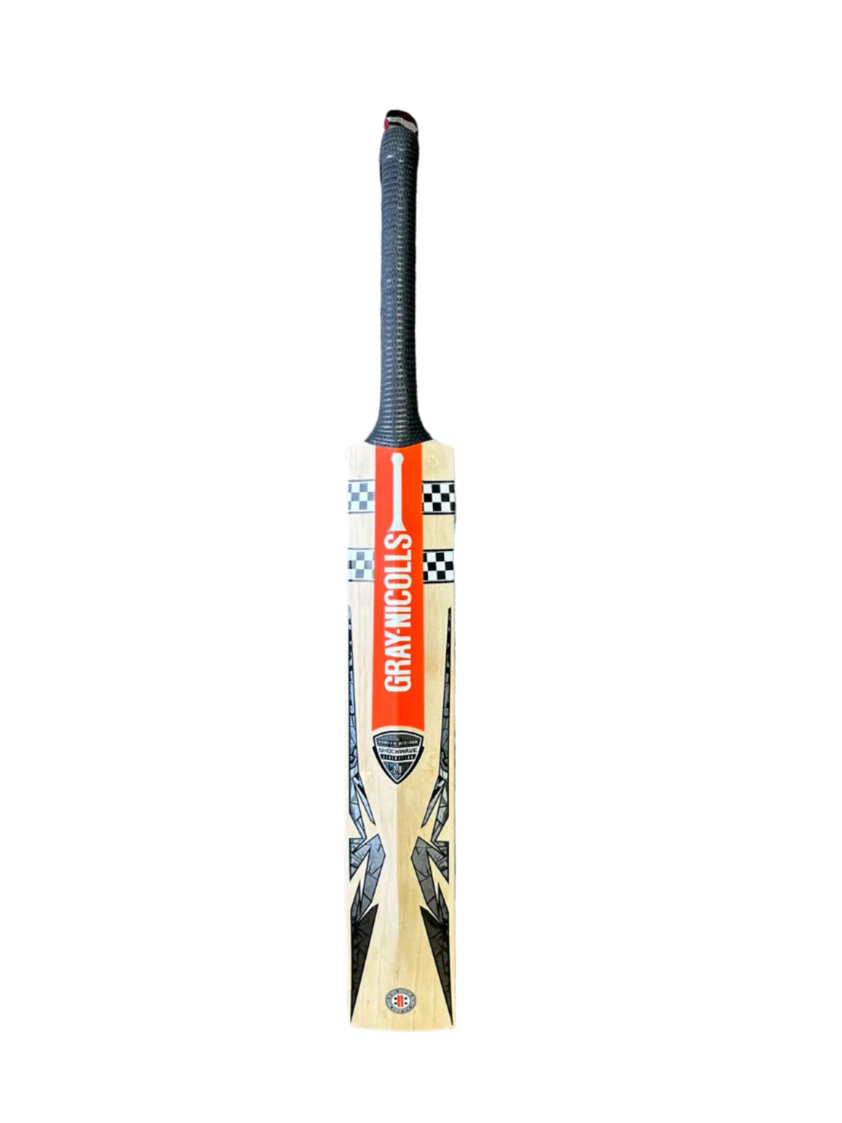 Gray Nicolls BAT GN4.5 Shock Wave cricket bat by Cric Studio Canada, front view showing English willow blade and ergonomic handle.