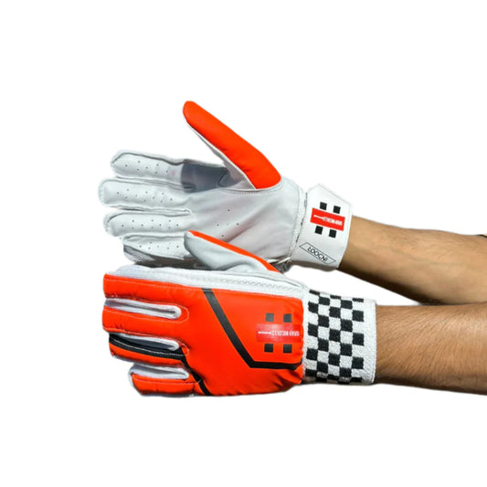 Gray Nicolls indoor batting gloves by Cric Studio Canada, men's size, front view showing padded palms and breathable material.