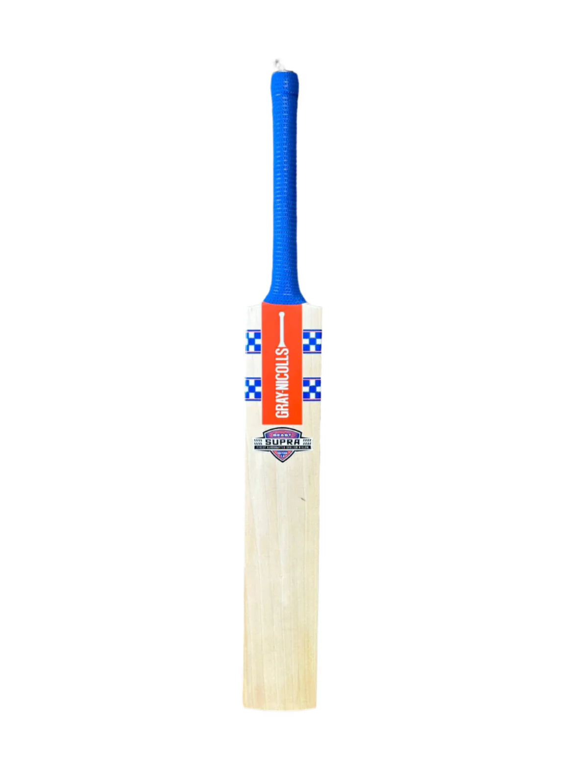 Gray Nicolls Supra Beast cricket bat by Cric Studio Canada, English Willow, size SH, front view showing blade and handle details.