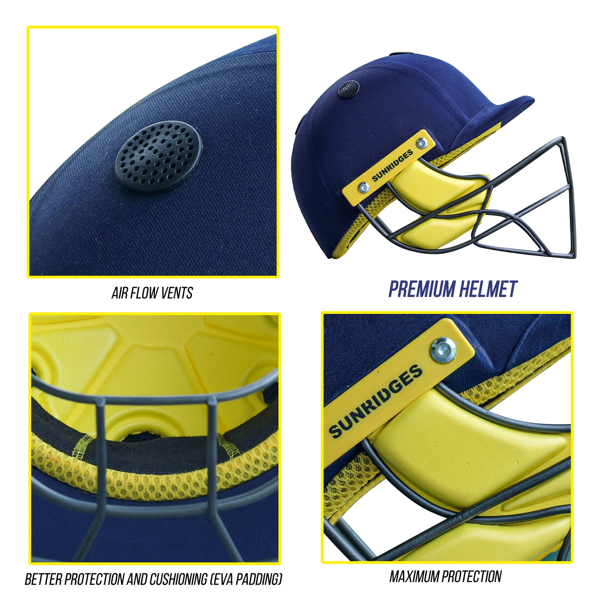 Cric Studio Canada SS Premium helmet with detailed design, adjustable straps, and sturdy construction for safety and comfort.