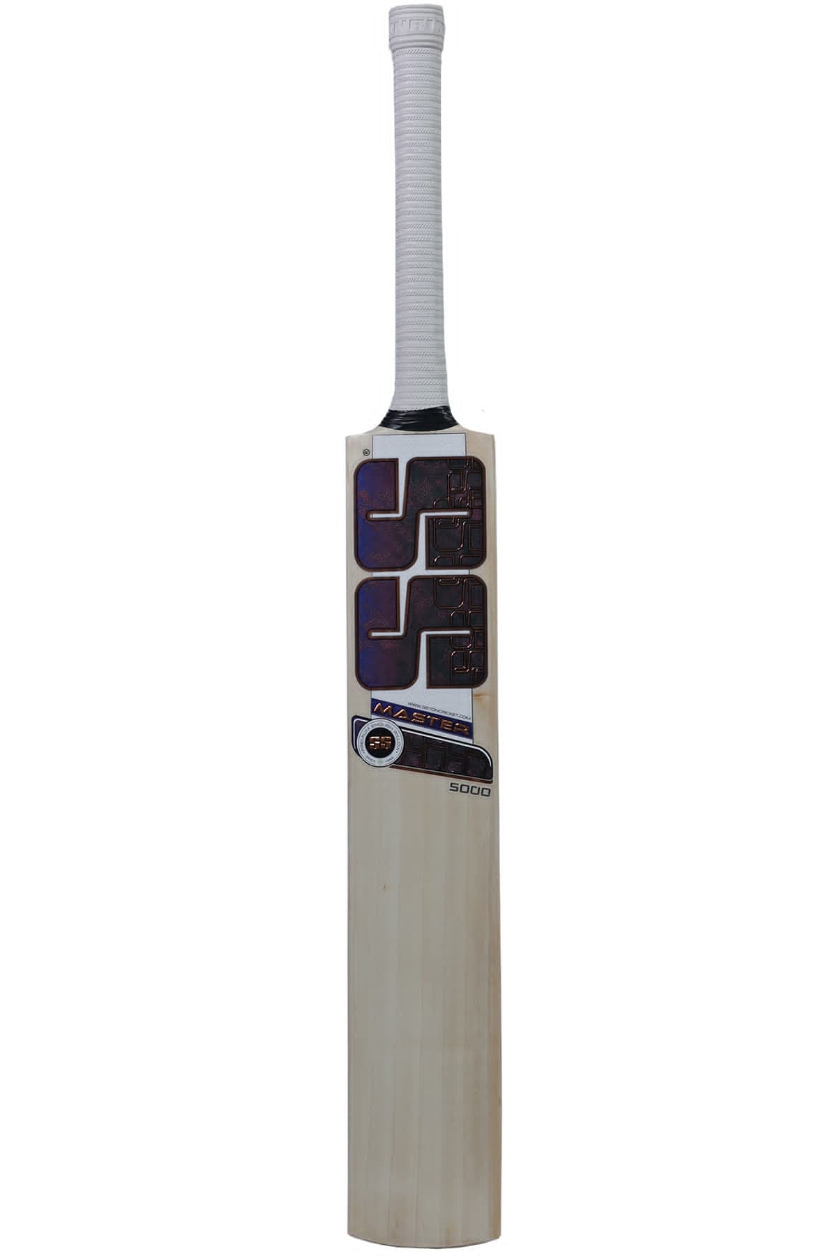 Cricket bat branded Cric Studio Canada SS C/Bat Master 5000 EW with polished wooden blade and grip handle, ready for play