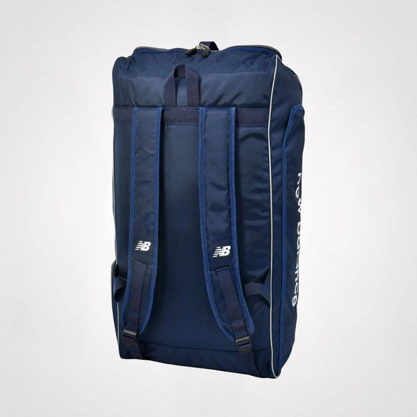 New Balance 6i cricket kitbag backpack with multiple compartments, adjustable straps, and Cric Studio Canada branding.