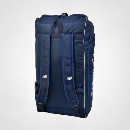 New Balance 6i cricket kitbag backpack with multiple compartments, adjustable straps, and Cric Studio Canada branding.