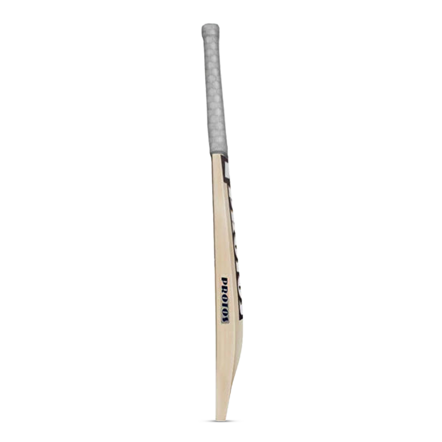 Protos Thunder English Willow Cricket Bat by Cric Studio Canada showing a close-up of the bat's blade and handle design.