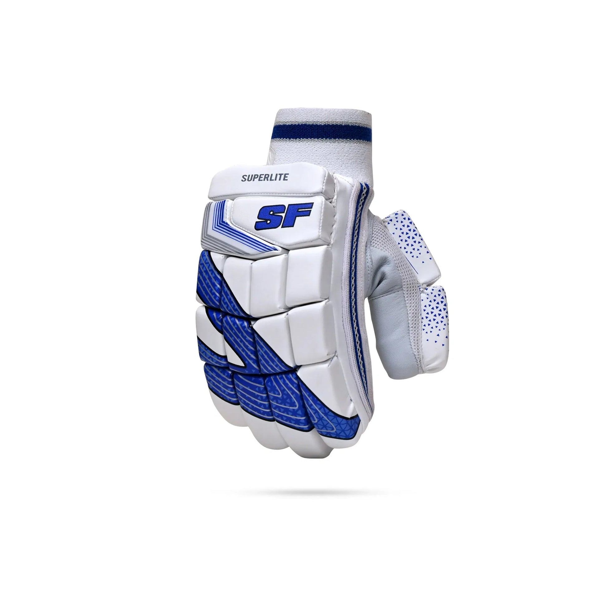 Cric Studio Canada SF B/G Super Lite Batting Gloves in black and white, lightweight cricket batting gloves with padding and adjustable straps.
