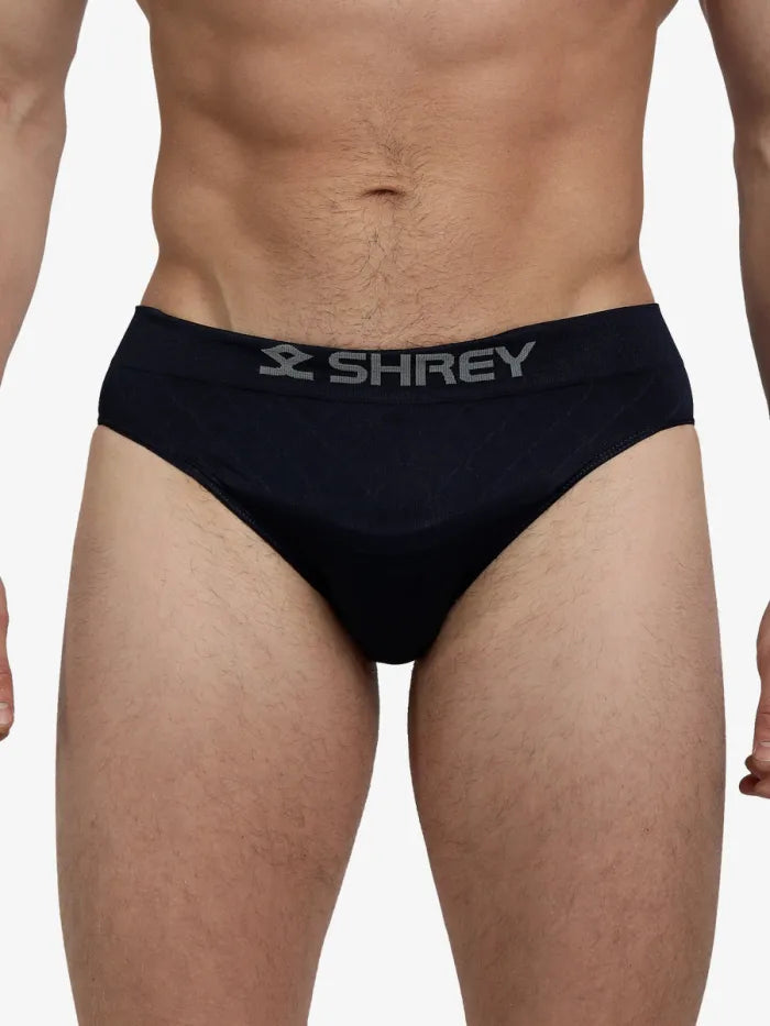 Navy Shrey athletic supporter briefs by Cric Studio Canada, designed for comfort and support during sports activities.