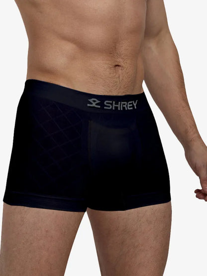 Navy Shrey Supporter Half athletic supporter trunks by Cric Studio Canada with elastic waistband and supportive design.
