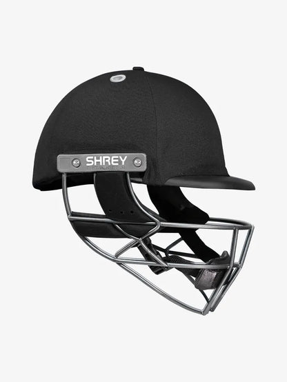 Black Shrey Cricket Helmet Elite Pro Titanium by Cric Studio Canada with adjustable chin strap and ventilation for enhanced safety