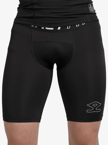 Black Shrey Intense Compression Shorts by Cric Studio Canada, designed for athletic support and performance.