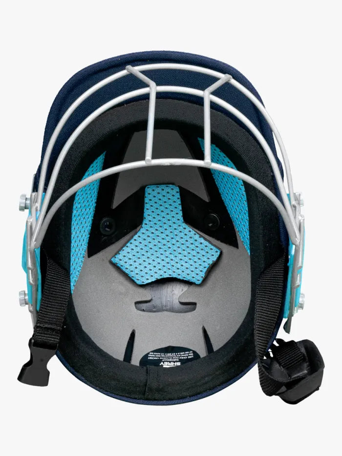 Black Shrey Start 2.0 Junior Steel helmet by Cric Studio Canada, featuring a sturdy design and ventilation for young cricketers.