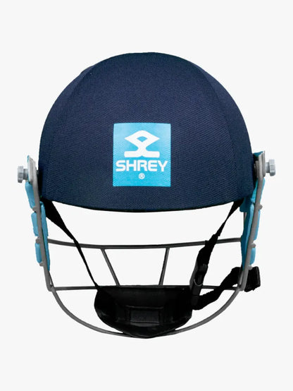 Cric Studio Canada Shrey Star Junior cricket kit with helmet, full set in navy blue, displayed in a kitbag for young players