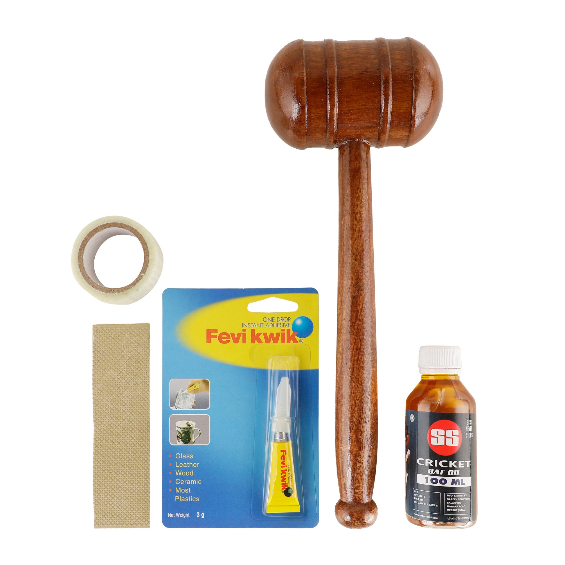 Cric Studio Canada SS Bat Care Kit Maximus, cricket bat accessories including wax, grip, and cleaning tools for cricket bat maintenance.