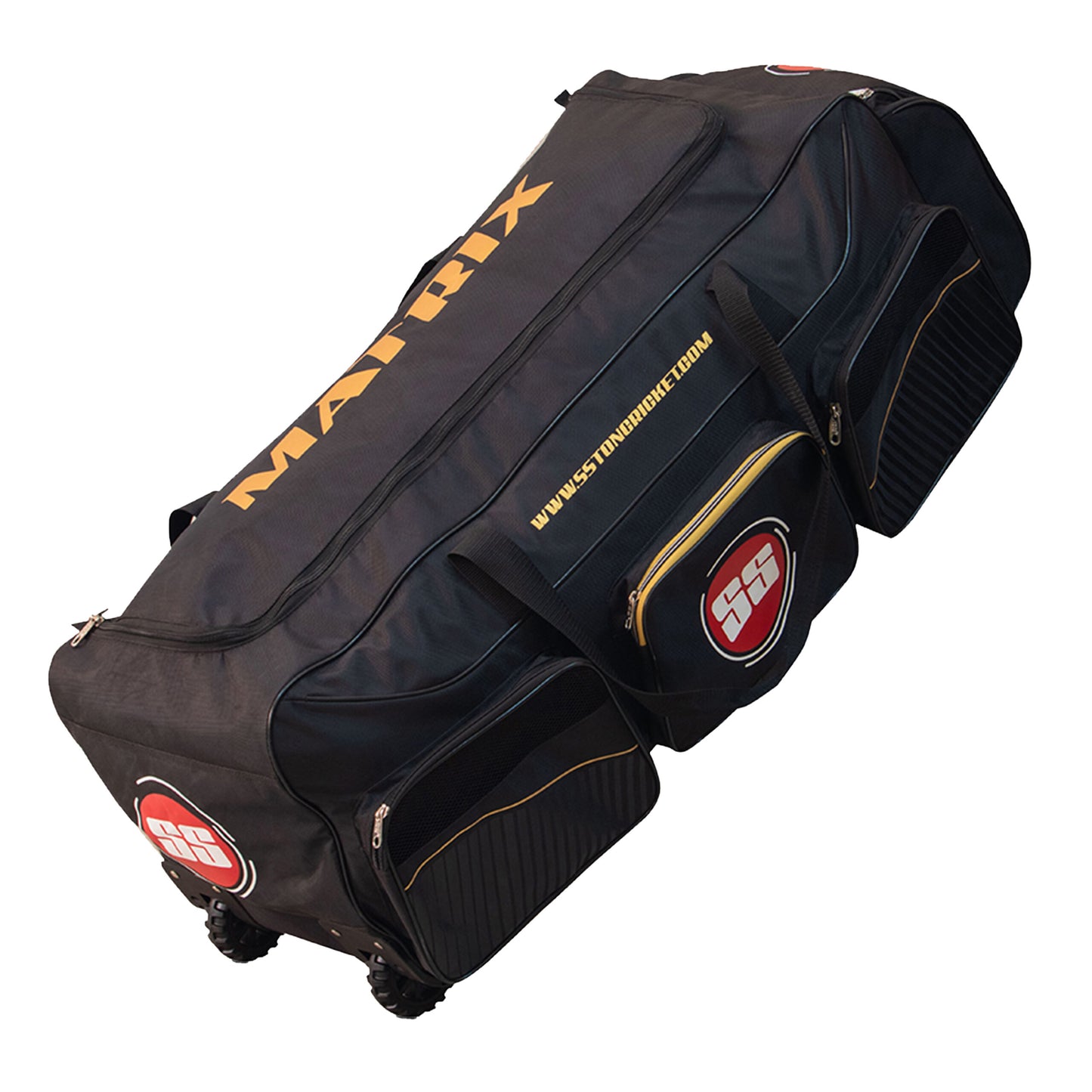 Cricket kitbag by Cric Studio Canada with wheels, designed for players to carry cricket gear and equipment conveniently.
