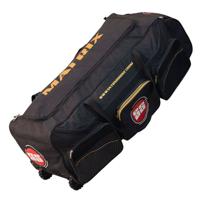 Cricket kitbag by Cric Studio Canada with wheels, designed for players to carry cricket gear and equipment conveniently.