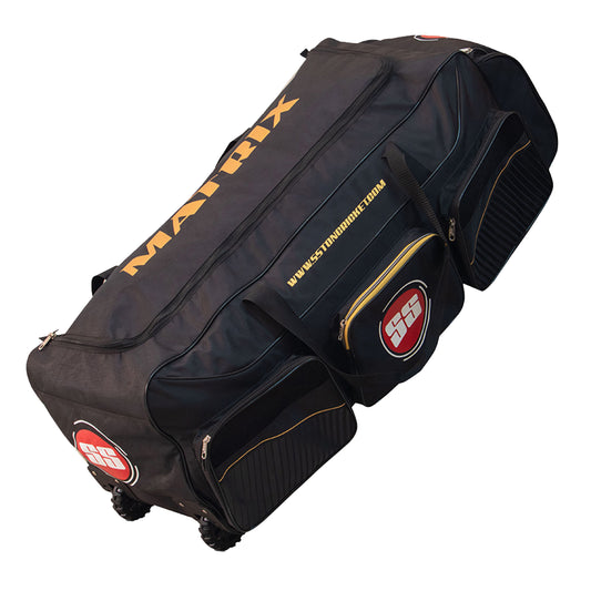 Cricket kitbag by Cric Studio Canada with wheels, designed for players to carry cricket gear and equipment conveniently.