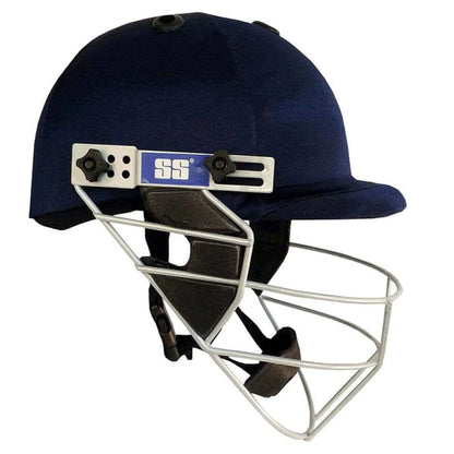 Cricket helmet from Cric Studio Canada, SS Helmet Heritage model, with face guard and padded interior for cricket safety.