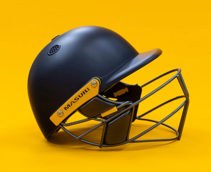 Cric Studio Canada Masuri T Line Plus Titanium helmet in matte navy finish with sleek design and ventilation.