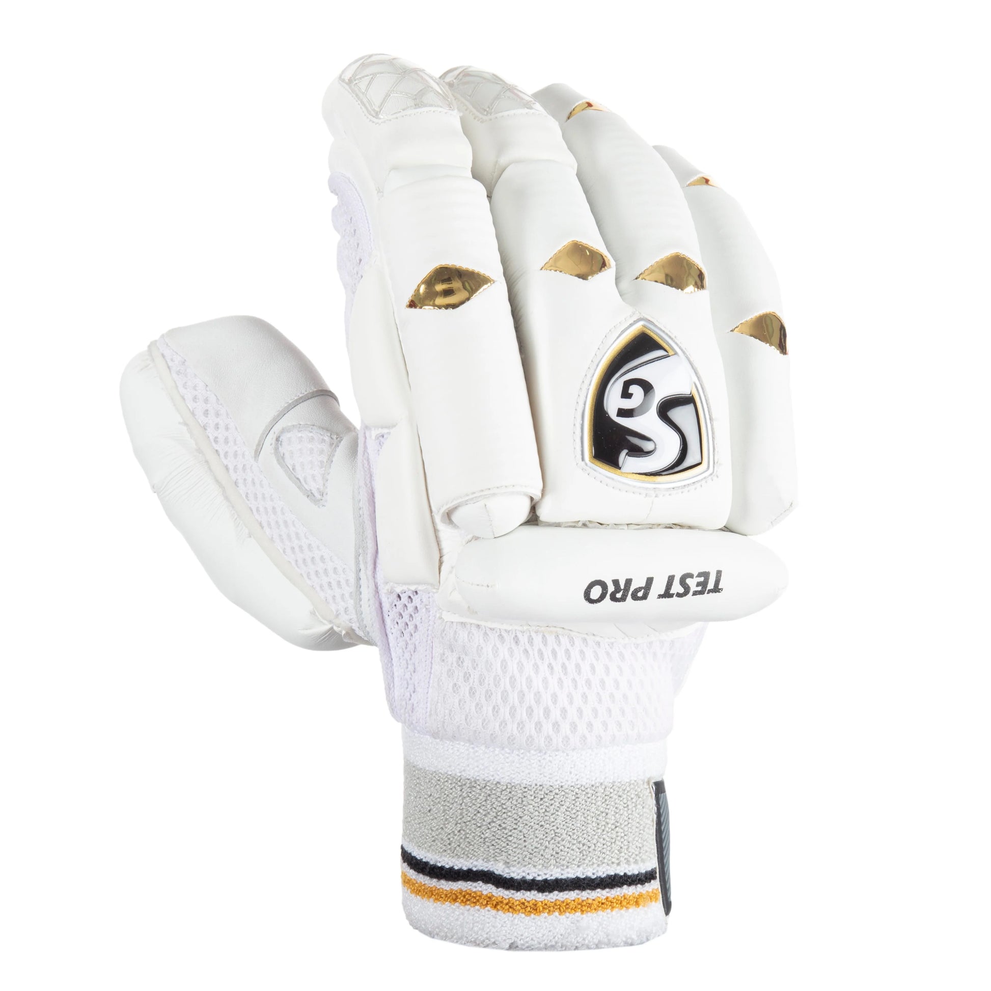Cric Studio Canada SG Test Pro batting gloves with padded palms and adjustable straps, designed for cricket players.
