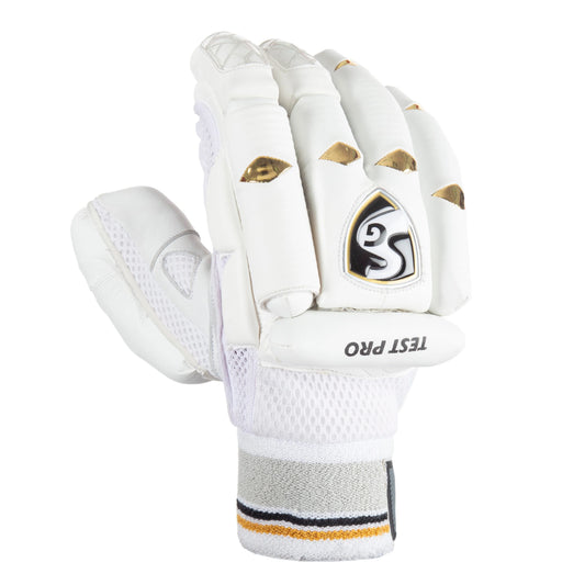 Cric Studio Canada SG Test Pro batting gloves with padded palms and adjustable straps, designed for cricket players.