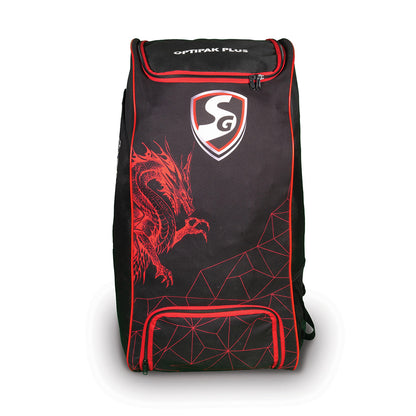 Cric Studio Canada SG Dragon Optipak Plus Wheelie Cricket Kit Bag with multiple compartments and sturdy wheels for easy transport.