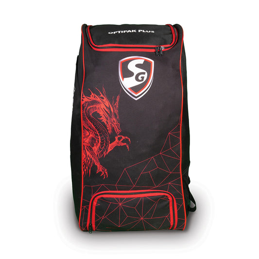 Cric Studio Canada SG Dragon Optipak Plus Wheelie Cricket Kit Bag with multiple compartments and sturdy wheels for easy transport.