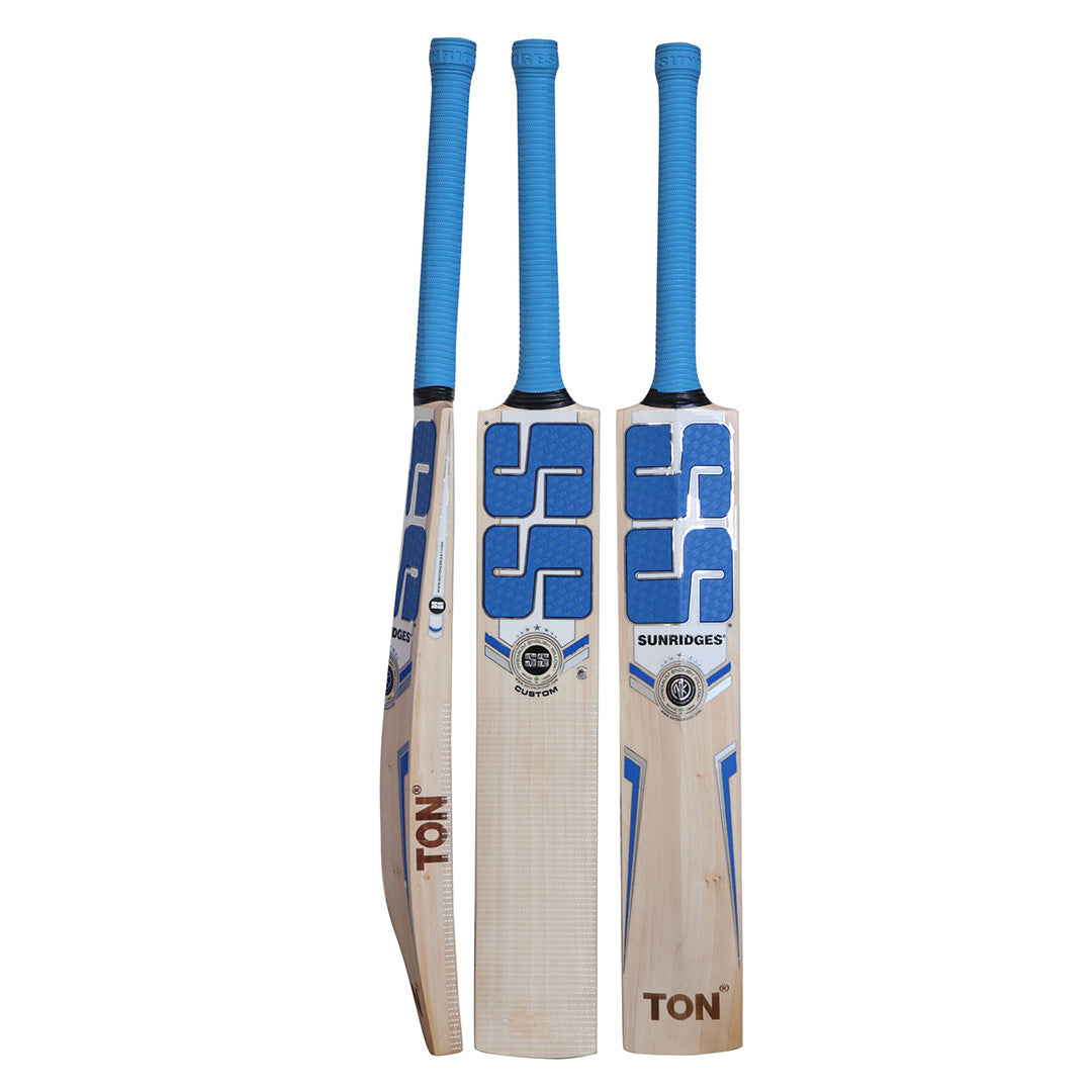 English Willow Cricket Bat size 6 by SS, showing the bat's smooth wooden surface, grip handle, and size markings.