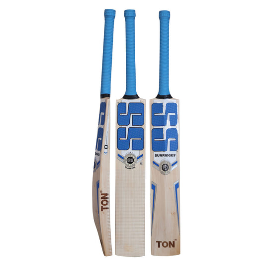 English Willow Cricket Bat size 6 by SS, showing the bat's smooth wooden surface, grip handle, and size markings.