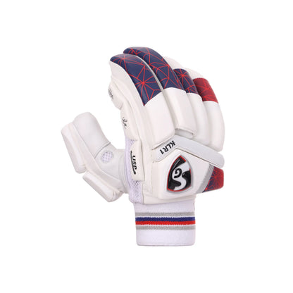 Cric Studio Canada SG KLR 1 batting gloves, black and white cricket gloves with padded palms and adjustable wrist straps.