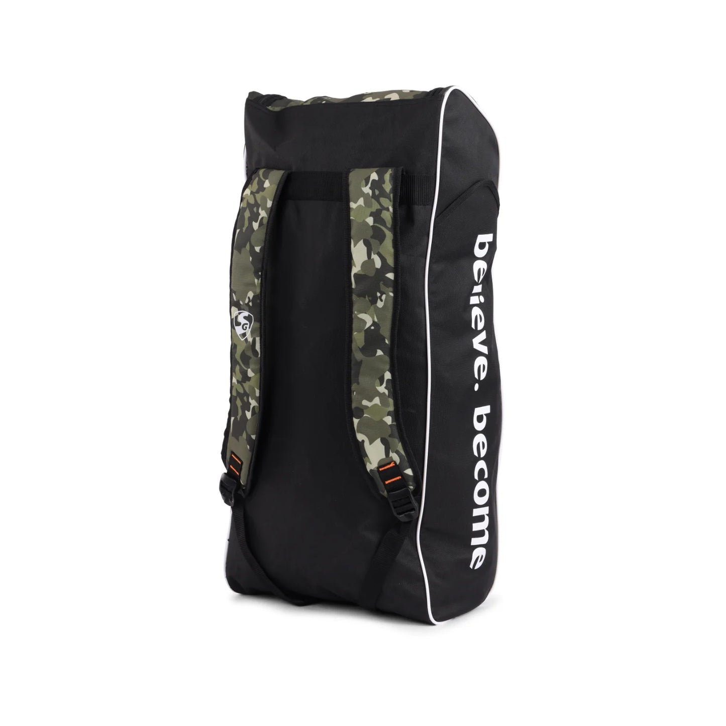 Cric Studio Canada SG Blaze Duffle Kitbag showing black fabric with shoulder strap and zippered compartments