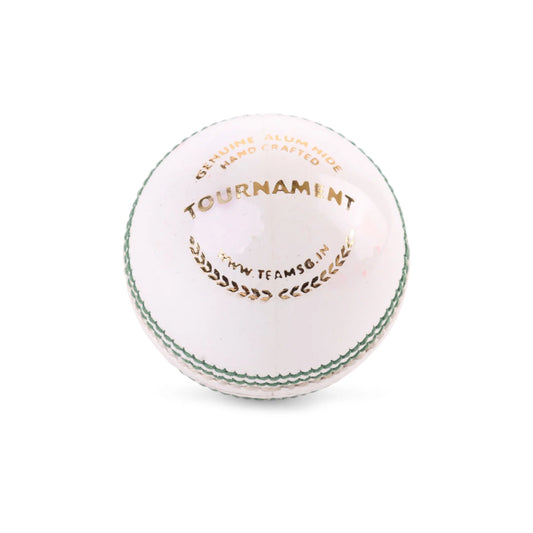 Cric Studio Canada SG Tournament Cricket Leather Ball with stitched seams and brand logo, designed for professional cricket matches.