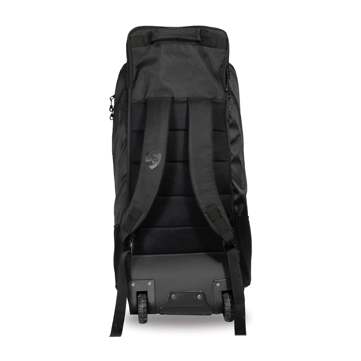 Cric Studio Canada SG KLR Wheelie Duffle Cricket Kit Bag with wheels and shoulder strap, black and red sports kit storage for cricket gear.