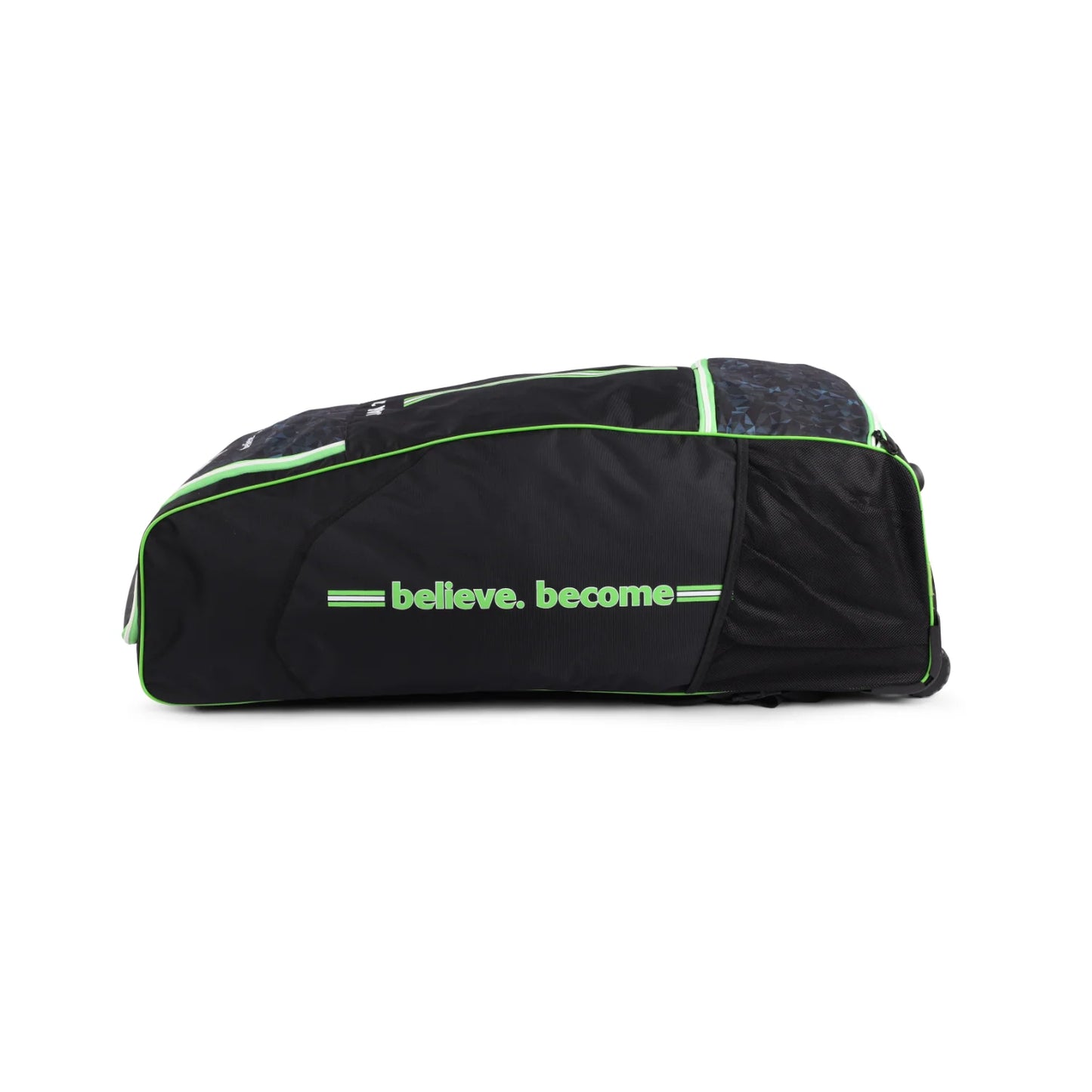 Cric Studio Canada SG Jaffa Duffle Wheelie 2.0 kitbag with sturdy black design and wheeled handle for easy transport.