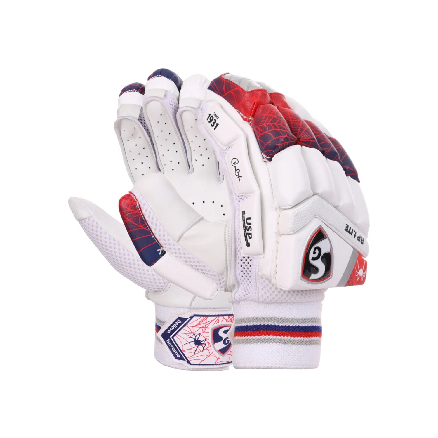 Cric Studio Canada SG RP Lite Batting Gloves for right hand, lightweight cricket batting gloves with padding and grip.