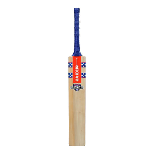 Cricket bat GN GN5 Supra EW by Cric Studio Canada, showing the wooden surface with grip handle and brand logo.