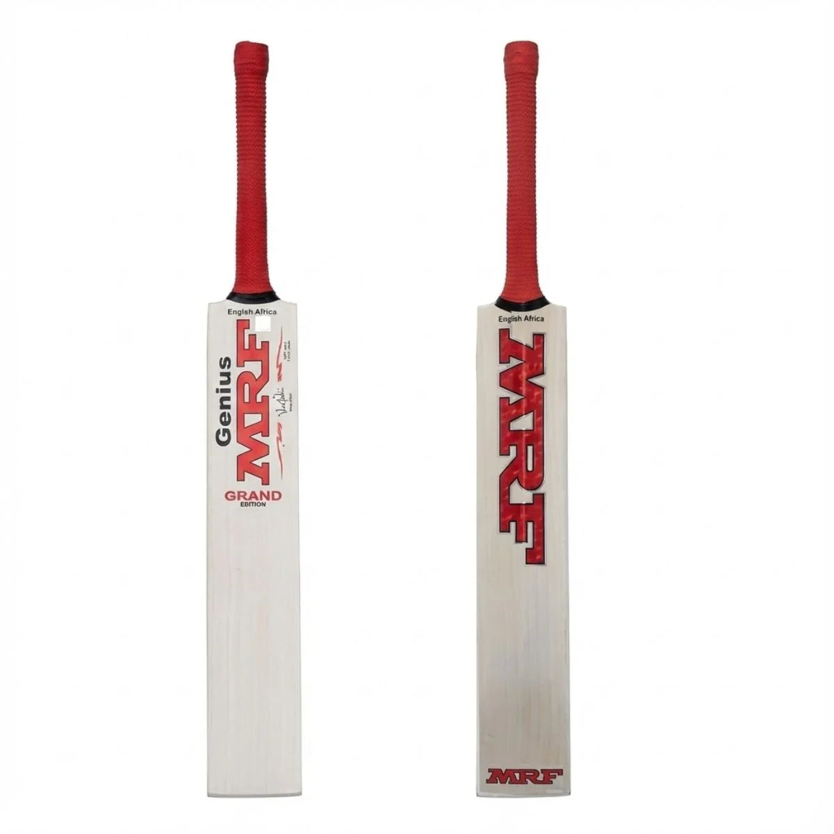 Cric Studio Canada MRF Grand Test Edition English Willow Cricket Bat with a light-colored wooden blade and grip handle