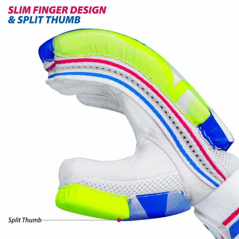 Cricket batting gloves from Cric Studio Canada, DSC Attitude Batting Gloves with padded palm and finger protection.