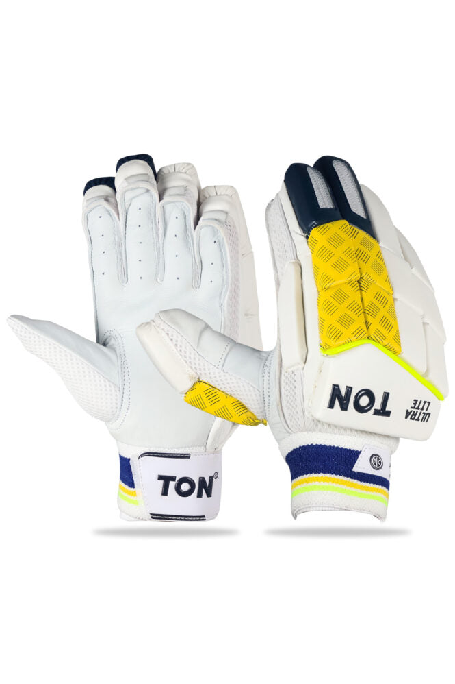 Cricket batting gloves from Cric Studio Canada SS B/GLOVES TON ULTRA LITE with padded palms and adjustable wrist straps.