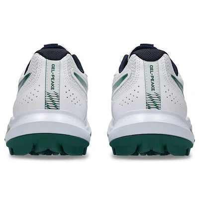 Asics Gel-Peake 3 Cricket Shoes 2026 White Jasper Green heel view