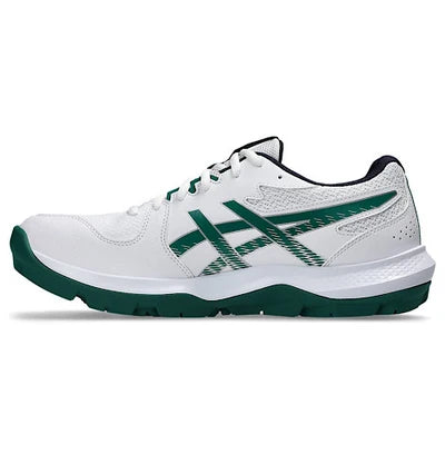 Asics Gel-Peake 3 Cricket Shoes 2026 White Jasper Green side view