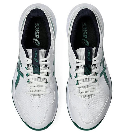 Asics Gel-Peake 3 Cricket Shoes 2026 White Jasper Green top view