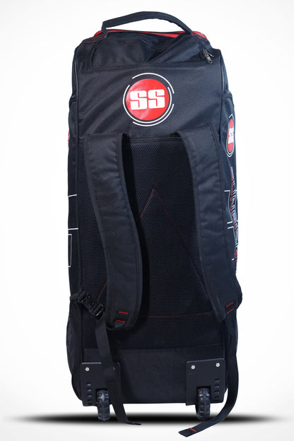 Cric Studio Canada SS Kit Bag Ultimate, a cricket kitbag, shown from the back with multiple compartments and durable design.