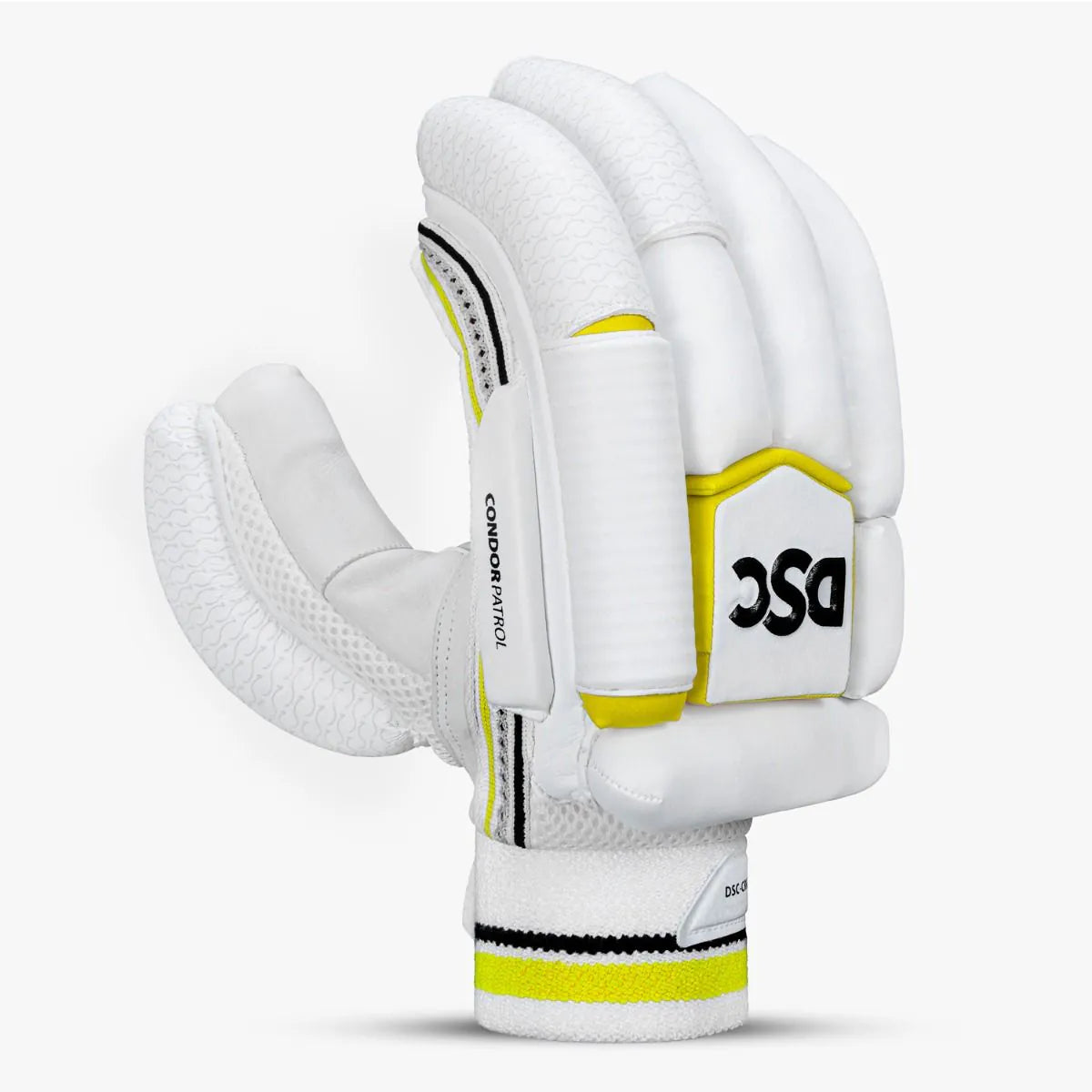 Cric Studio Canada DSC B/G Condor Patrol cricket batting gloves with padded palms and breathable fabric for protection and comfort.