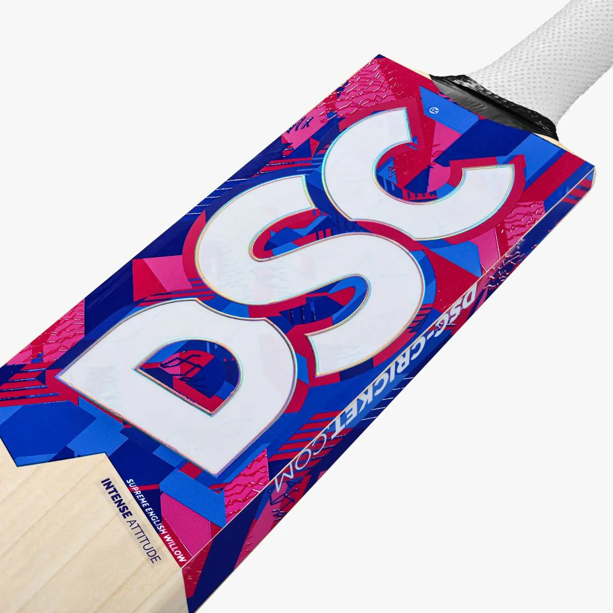 Cric Studio Canada DSC Intense Attitude cricket bat made of English willow, featuring a sleek design and sturdy handle for powerful shots.